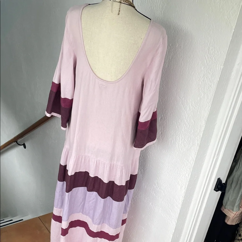 Free People NWT Manda Cotton Midi Dress Lilac Pink has Pockets‎ Oversized Small
